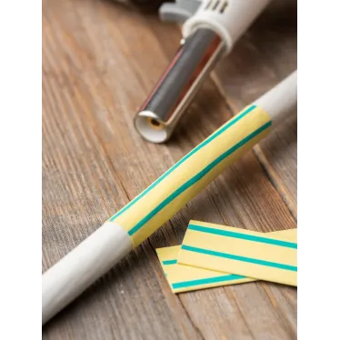 Трубка термоусаживаемая ТУТ нг 16/8 желто-зеленая в отрезках по 1м PROxima