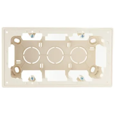 Коробка монтажная для накладного монтажа на 2 модуля, слоновая кость