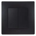 ETIKA Переключатель двухклавишный антрацит автоматические зажимы 10AX