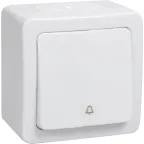 Гермес PLUS Выключатель одноклавишный кнопочный наружный белый IP54