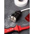 Евровилка прямая черная 16А