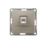 W59 Розетка телефонная скрытая в рамку шампань