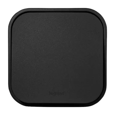 Выключатель одноклавишный - Legrand Quteo - IP20 10А 250В винтовые зажимы накладной монтаж - чёрный матовый