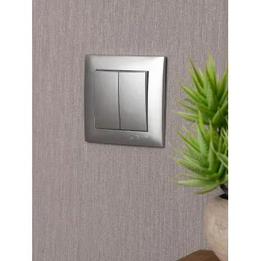 Валенсия лицевая панель выключателя 2-кл. 10А сталь