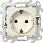 Розетка 2К+З с защитными шторками Push@Go, слоновая кость