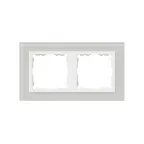 Рамка на 2 поста, S82N, натуральный - белый (стекло)