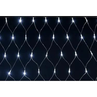 LIGHTING Гирлянда сеть 1,5х1,5м 160 светодиодов белый свет IP20 прозрачный шнур 3м 230В контроллер 8 сцен IEK