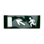 Наклейка Направление к эвакуационному выходу налево вверх,