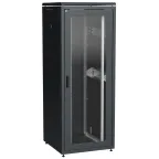 Шкаф сетевой 19' LINEA N 42U 800х800мм стеклянная передняя дверь задняя металлическая черный