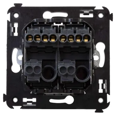 Avanti Выключатель двухклавишный в стену Черный матовый