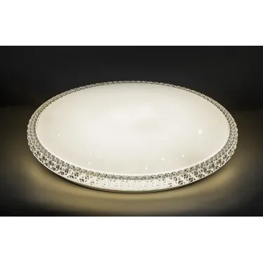 Светильник светодиодный ДБО-36w круглый матовый с эффектом Звездного неба регулировкой цветовой температуры 3000-6500К светового потока max 2900Лм и режима освещенности с пультом управления и таймером выключения