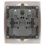 Розетка 2X2P+E Schuko со шторками, 16A-250В, Эра12, белый, 12-2104-01