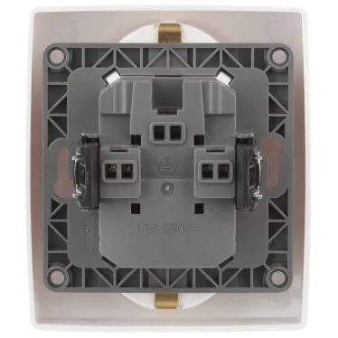 Розетка 2X2P+E Schuko со шторками, 16A-250В, Эра12, белый, 12-2104-01