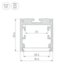 Профиль SL-ARC-3535-D3000-A45 SILVER (1180мм, дуга 1 из 8) (ARL, Алюминий)