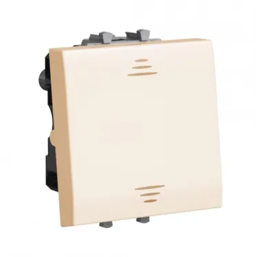 Avanti Выключатель двухполюсный одноклавишный модульный, , Ванильная дымка, 2 модуля