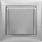 VALENA Розетка с заземлением без шторок с крышкой алюминий