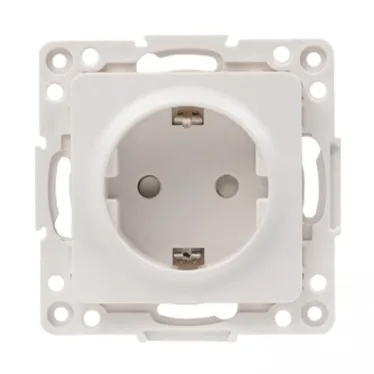 Стокгольм Механизм Розетки 1-местной с/з 16А белый с защ. штор.