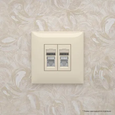 Avanti Розетка RJ-45 в стену, 5e двойная экранированная, ''Ванильная дымка''