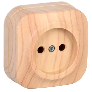 GLORY Розетка одноместная наружная без заземления сосна