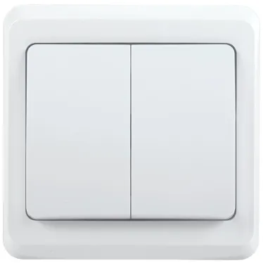 Выключатель ВС10-2-0-ВБ двухклавишный 10А ВЕГА белый