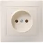 КВАРТА Розетка без заземления без шторок бежевая в сборе