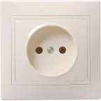КВАРТА Розетка без заземления без шторок бежевая в сборе