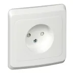 ЭТЮД Розетка скрытая без заземления со шторками белая
