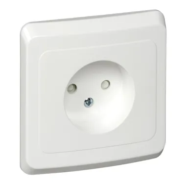 ЭТЮД Розетка скрытая без заземления со шторками белая