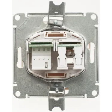 W59 Розетка телефон/компьютер категория 5е в рамку бежевая