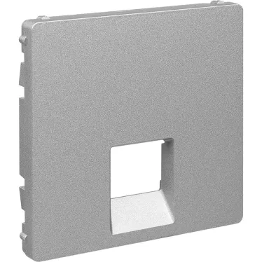 Valena LIFE Лицевая панель для одиночных телефонных/информационных розеток Алюминий
