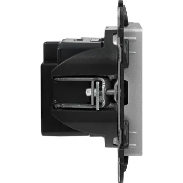 Valena LIFE.Зарядное устройство с двумя USB-разьемами тип С-тип С 240В/5В 3000мА.С лицевой панелью.Цвет Алюминий