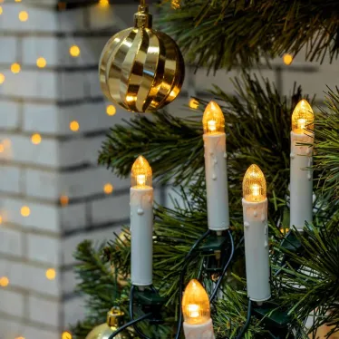 Гирлянда нить Свечи, теплый белый, 3,8 м, 220 V, длина провода 1,5 м, 20 LED, IP20 ЕGNIG - CAN