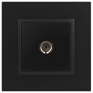 Розетка TV одиночная, Эра Elegance, антрацит, 14-3101-05