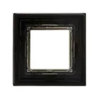 Рамка из натурального стекла, ''Avanti'', черная, 2 модуля