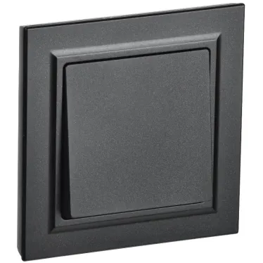 BRITE Выключатель одноклавишный 10А в сборе ВСР10-1-0-БрЧ черный IEK