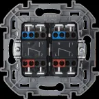 Переключатель модульный двухклавишный с подсветкой- INSPIRIA - 10 AX - 250 В~ - белый