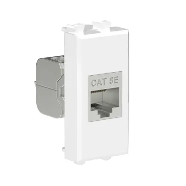 Avanti Компьютерная розетка RJ-45 без шторки модульная кат.5е экранированная Белое облако 1 модуль
