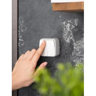 Выключатель Минск двухклавишный ОП 10А белый