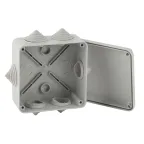Коробка распаячная открытой установки КОРv 100х100х50мм на винтах 6 гермовводов IP55