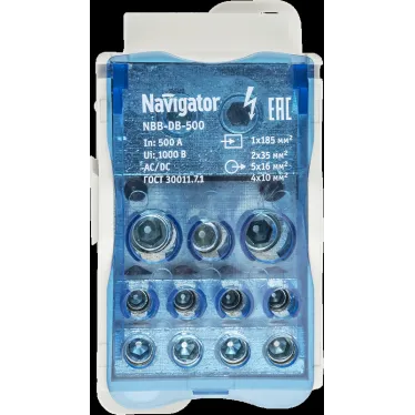 Блок распределительный на DIN-рейку,РБ-500,Navig.
