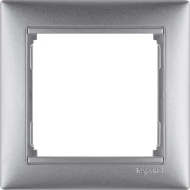 VALENA Рамка 1 пост горизонтальная алюминий