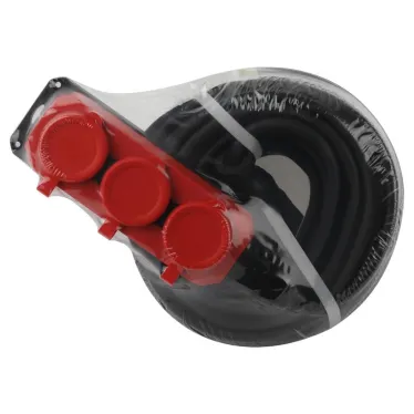 Удлинитель силовой UK-3e-3x1,5-20m-IP44(KG) с заземлением 3 розетки каучук 20м КГ 3х1,5мм2 IP44