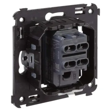 Avanti Инвертор одноклавишный в стену Черный квадрат (Переключатель сх.7)