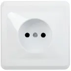 Розетка РС10-2-ВБ одноместная без заземляющего контакта без защитных шторок 10А ВЕГА белый