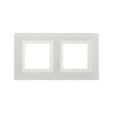 Рамка из натурального стекла, ''Avanti'', белая, 4 модуля