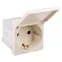 Avanti Розетка с крышкой ''Ванильная дымка'', 2P+E, с защитными шторками, 2 модульная