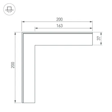 Угол SL-LINIA45-FANTOM внешний (ARL, Металл)