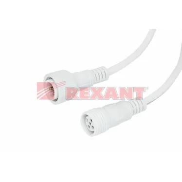 Соединительный кабель (5pin) герметичный (IP67) 5х0.5кв мм белый, REXANT