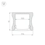 Профиль с экраном ALU-SLIM-H15-2000 ANOD+FROST (ARL, Алюминий)