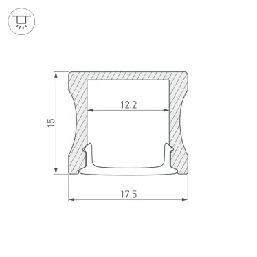Профиль с экраном ALU-SLIM-H15-2000 ANOD+FROST (ARL, Алюминий)